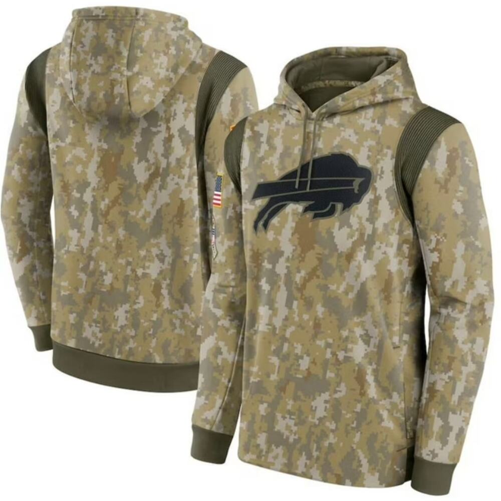 NWT Nike Buffalo Bills Salute To Service Camo Dri-Fit Hoodie Men Sz L NFL Therma